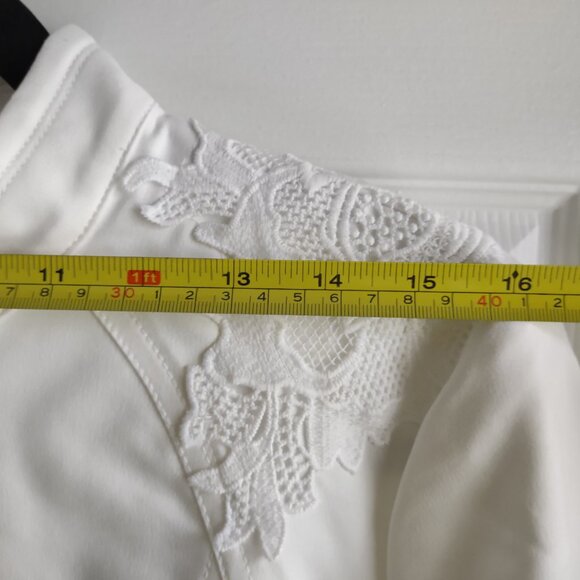 INC stretch cotton blazer with lace - WHBM jackets style - shapely - NWT - Picture 8 of 13